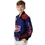 custom montreal canadiens burst splatter red bomber jacket best selling