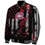 custom montreal canadiens star stripes red black varsity jacket best selling