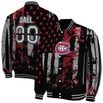 custom montreal canadiens star stripes red black varsity jacket best selling