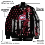 custom montreal canadiens star stripes red black varsity jacket best selling