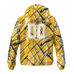 custom nashville predators brushstroke pattern gold windbreaker jacket best selling