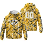 custom nashville predators brushstroke pattern gold windbreaker jacket best selling