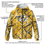 custom nashville predators brushstroke pattern gold windbreaker jacket best selling