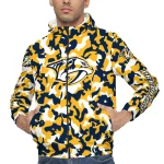custom nashville predators camouflage mashup gold windbreaker jacket best selling
