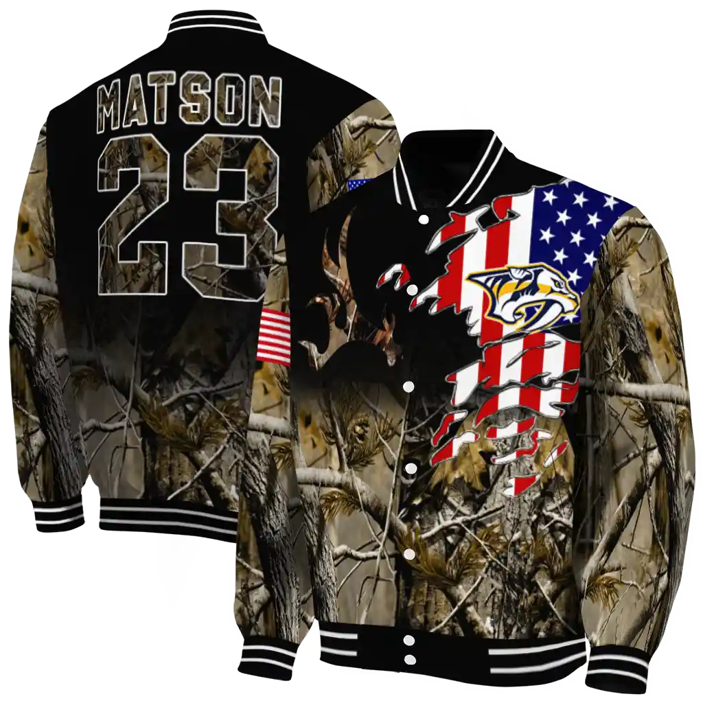 custom nashville predators patriot deer camouflage varsity jacket fashion forward custom nashville predators patriot deer camouflage varsity jacket fashion forward