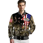custom nashville predators patriot deer camouflage varsity jacket best selling