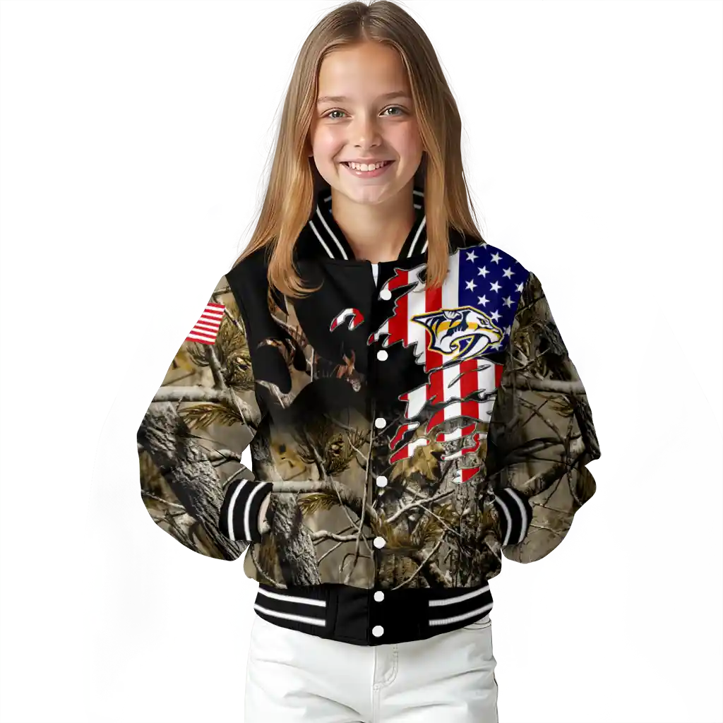 custom nashville predators patriot deer camouflage varsity jacket top rated custom nashville predators patriot deer camouflage varsity jacket top rated