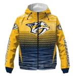 custom nashville predators pattern layers gold windbreaker jacket best selling