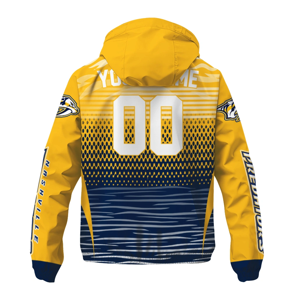 custom nashville predators pattern layers gold windbreaker jacket fashion forward custom nashville predators pattern layers gold windbreaker jacket fashion forward
