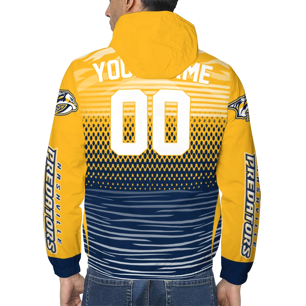 custom nashville predators pattern layers gold windbreaker jacket trendy custom nashville predators pattern layers gold windbreaker jacket trendy