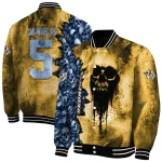 custom nashville predators skull cluster gold varsity jacket best selling
