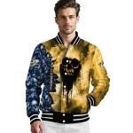 custom nashville predators skull cluster gold varsity jacket best selling
