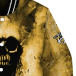 custom nashville predators skull cluster gold varsity jacket best selling