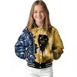custom nashville predators skull cluster gold varsity jacket best selling