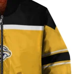 custom nashville predators stripe statement gold black bomber jacket best selling