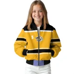 custom nashville predators stripe statement gold black bomber jacket best selling