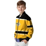 custom nashville predators stripe statement gold black bomber jacket best selling
