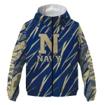 custom navy midshipmen abstract streaks blue windbreaker jacket best selling