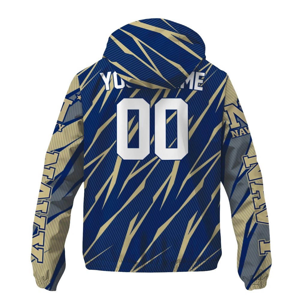 custom navy midshipmen abstract streaks blue windbreaker jacket fashion forward custom navy midshipmen abstract streaks blue windbreaker jacket fashion forward