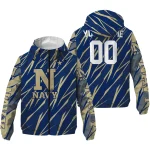 custom navy midshipmen abstract streaks blue windbreaker jacket best selling
