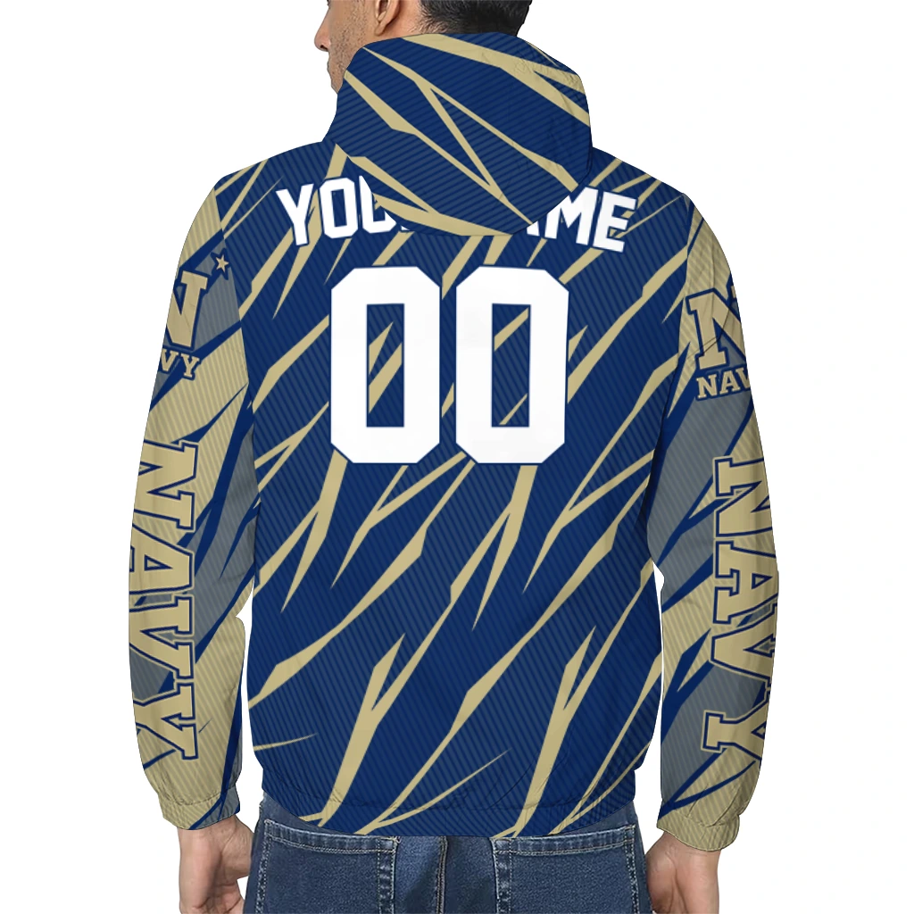 custom navy midshipmen abstract streaks blue windbreaker jacket trendy custom navy midshipmen abstract streaks blue windbreaker jacket trendy