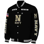 custom navy midshipmen american flag skull black varsity jacket best selling