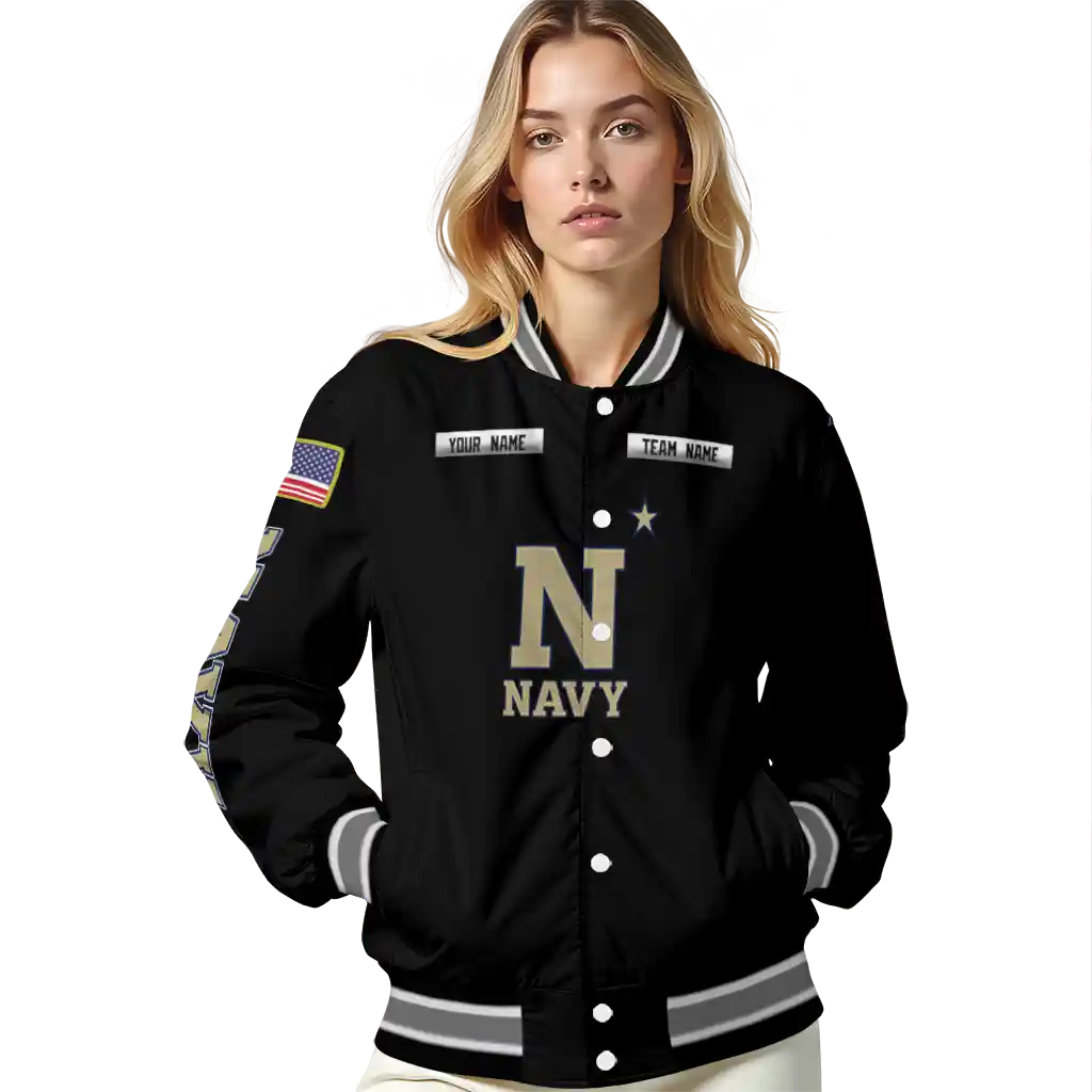 custom navy midshipmen american flag skull black varsity jacket latest model custom navy midshipmen american flag skull black varsity jacket latest model