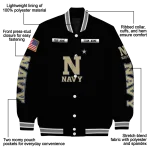 custom navy midshipmen american flag skull black varsity jacket best selling