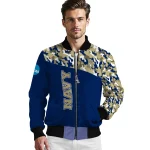 custom navy midshipmen camouflage splash blue bomber jacket best selling