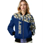 custom navy midshipmen camouflage splash blue bomber jacket best selling