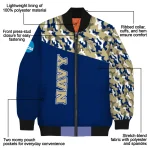 custom navy midshipmen camouflage splash blue bomber jacket best selling