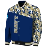 custom navy midshipmen camouflage splash blue varsity jacket best selling