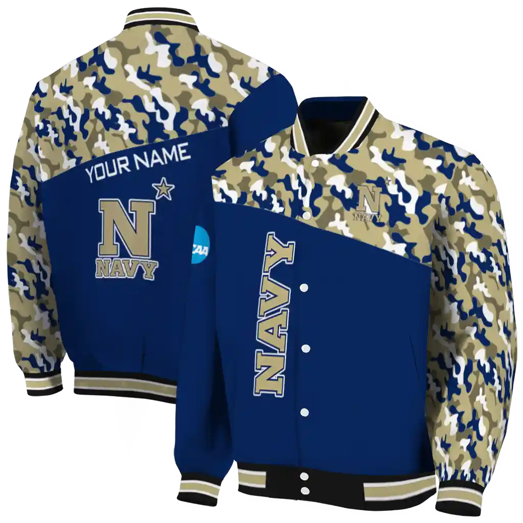 custom navy midshipmen camouflage splash blue varsity jacket fashion forward custom navy midshipmen camouflage splash blue varsity jacket fashion forward