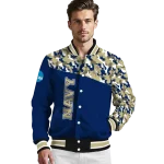 custom navy midshipmen camouflage splash blue varsity jacket best selling