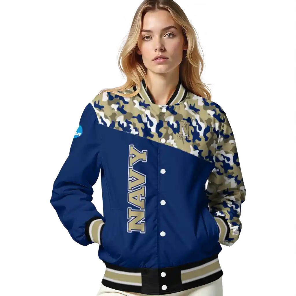 custom navy midshipmen camouflage splash blue varsity jacket latest model custom navy midshipmen camouflage splash blue varsity jacket latest model