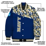 custom navy midshipmen camouflage splash blue varsity jacket best selling