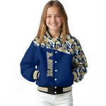 custom navy midshipmen camouflage splash blue varsity jacket best selling