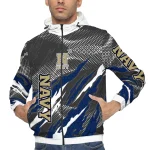 custom navy midshipmen claw mesh blue gray windbreaker jacket best selling