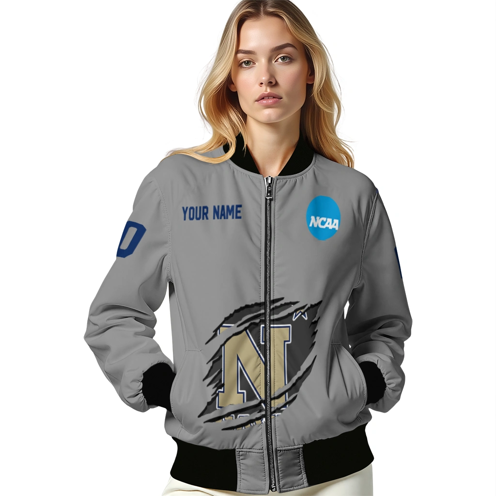 custom navy midshipmen feral slash grey bomber jacket latest model custom navy midshipmen feral slash grey bomber jacket latest model