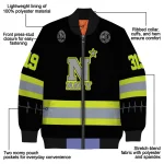 custom navy midshipmen heartbeat accent black green bomber jacket best selling