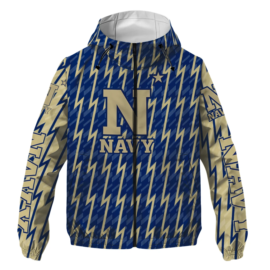 custom navy midshipmen lightning strike grid blue windbreaker jacket best selling custom navy midshipmen lightning strike grid blue windbreaker jacket best selling