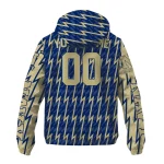 custom navy midshipmen lightning strike grid blue windbreaker jacket best selling