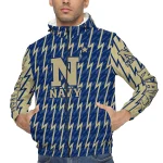 custom navy midshipmen lightning strike grid blue windbreaker jacket best selling