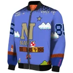 custom navy midshipmen mario blocks blue black bomber jacket best selling