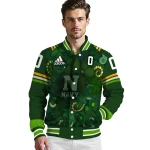 custom navy midshipmen shamrock vortex green varsity jacket best selling