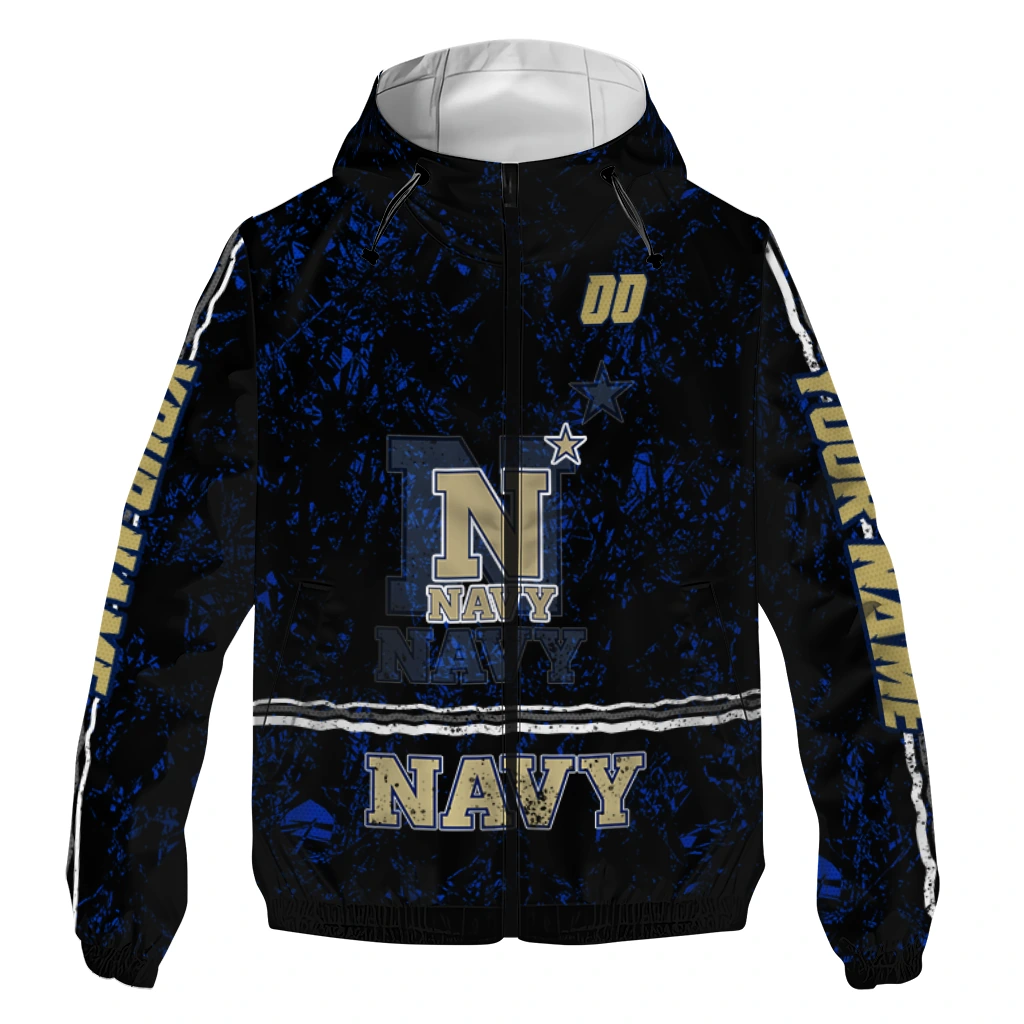 custom navy midshipmen shards cluster blue windbreaker jacket best selling custom navy midshipmen shards cluster blue windbreaker jacket best selling