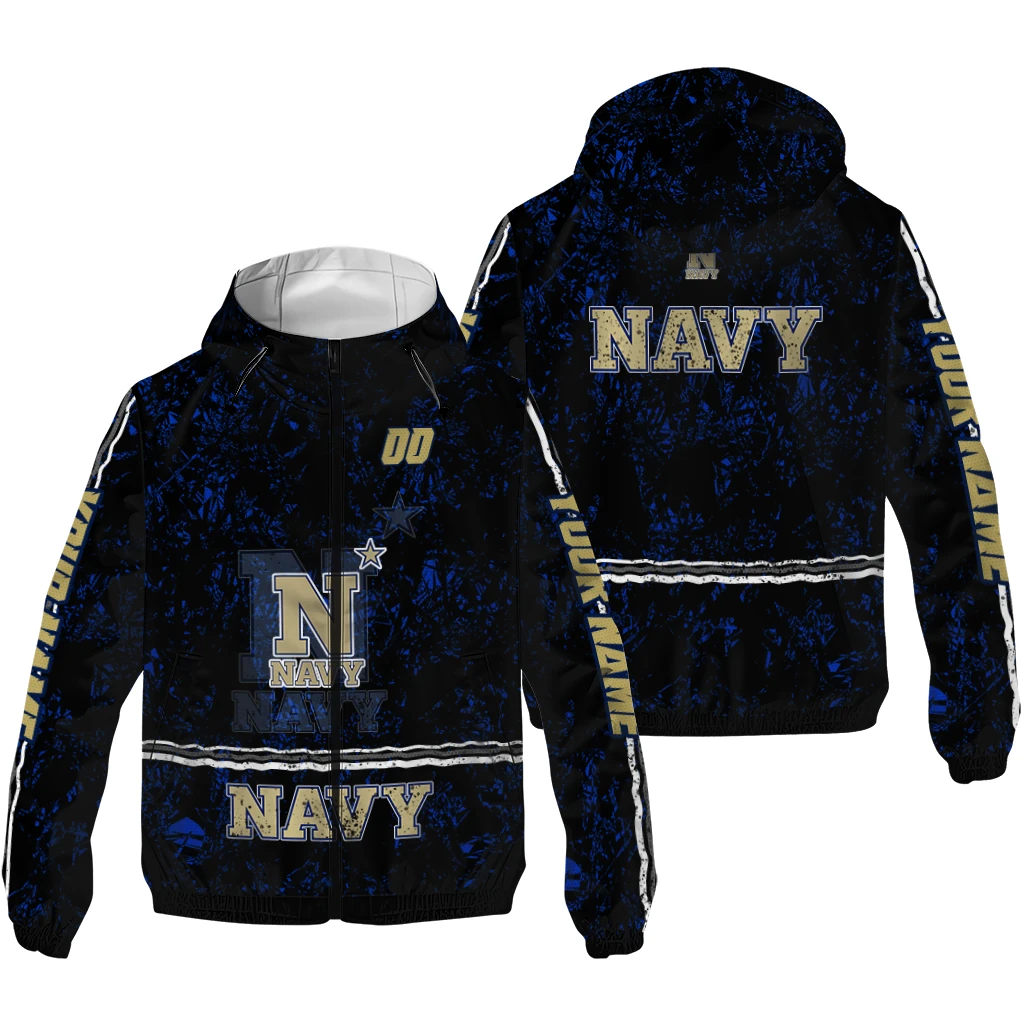custom navy midshipmen shards cluster blue windbreaker jacket high quality custom navy midshipmen shards cluster blue windbreaker jacket high quality