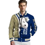 custom navy midshipmen snoopy head blue varsity jacket best selling