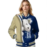 custom navy midshipmen snoopy head blue varsity jacket best selling