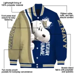 custom navy midshipmen snoopy head blue varsity jacket best selling